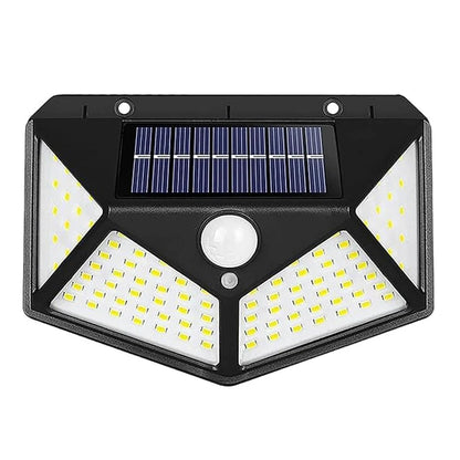 Solar Wall Lamp with Motion Sensing – 600lm, 100 LEDs Outdoor Light | 3 Modes
